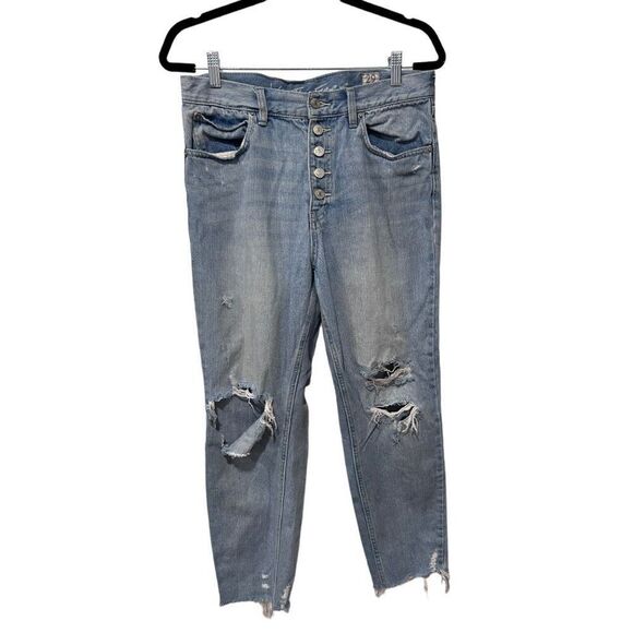 We The Free Distressed 5 Pocket Button Fly High Rise Jeans Blue Size 29 - Picture 1 of 12